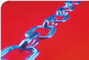 Chain on red background