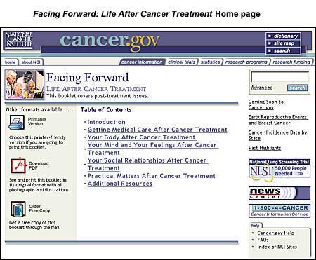 Facing Forward: Life After Cancer home page