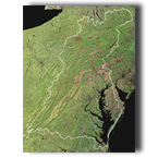 Satellite map of the Chesapeake Bay watershed