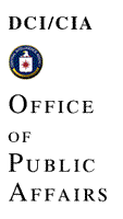 Banner graphic with text, DCI/CIA Office of Public Affiars with the CIA Seal.