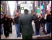 Army Vice Chief of Staff Gen. Richard A. Cody administers the oath of enlistment to New York City recruits on Times Square, N.Y., Oct. 14, 2004, in honor of the U.S. Army Recruiting Command's 40th birthday.   This photo appeared on www.army.mil.