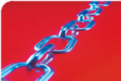 Chain on red background