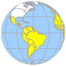 Western Hemisphere with GSDI project areas highlighted