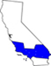 This is a graphic map of California