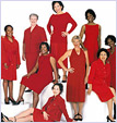 Image of real women wearing red