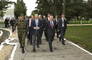 Romanian Minister of Defense Pascu escorts Secretary Rumsfeld on a tour of Mihail Kogalniceanu Air Base.