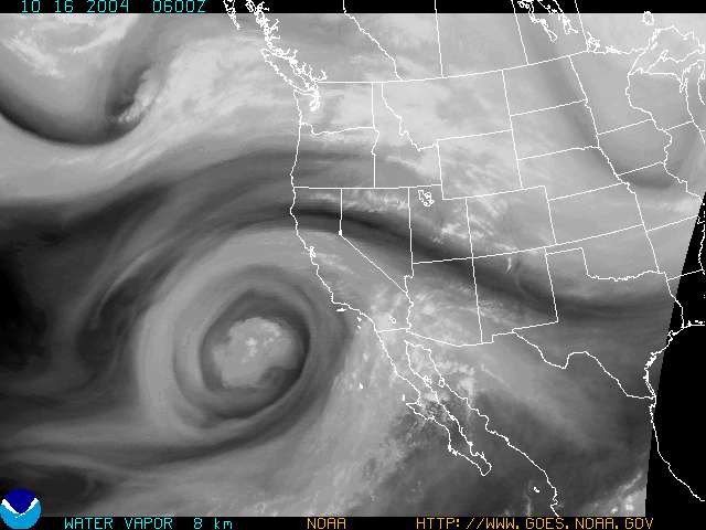 Current Goes west western us water vapor image