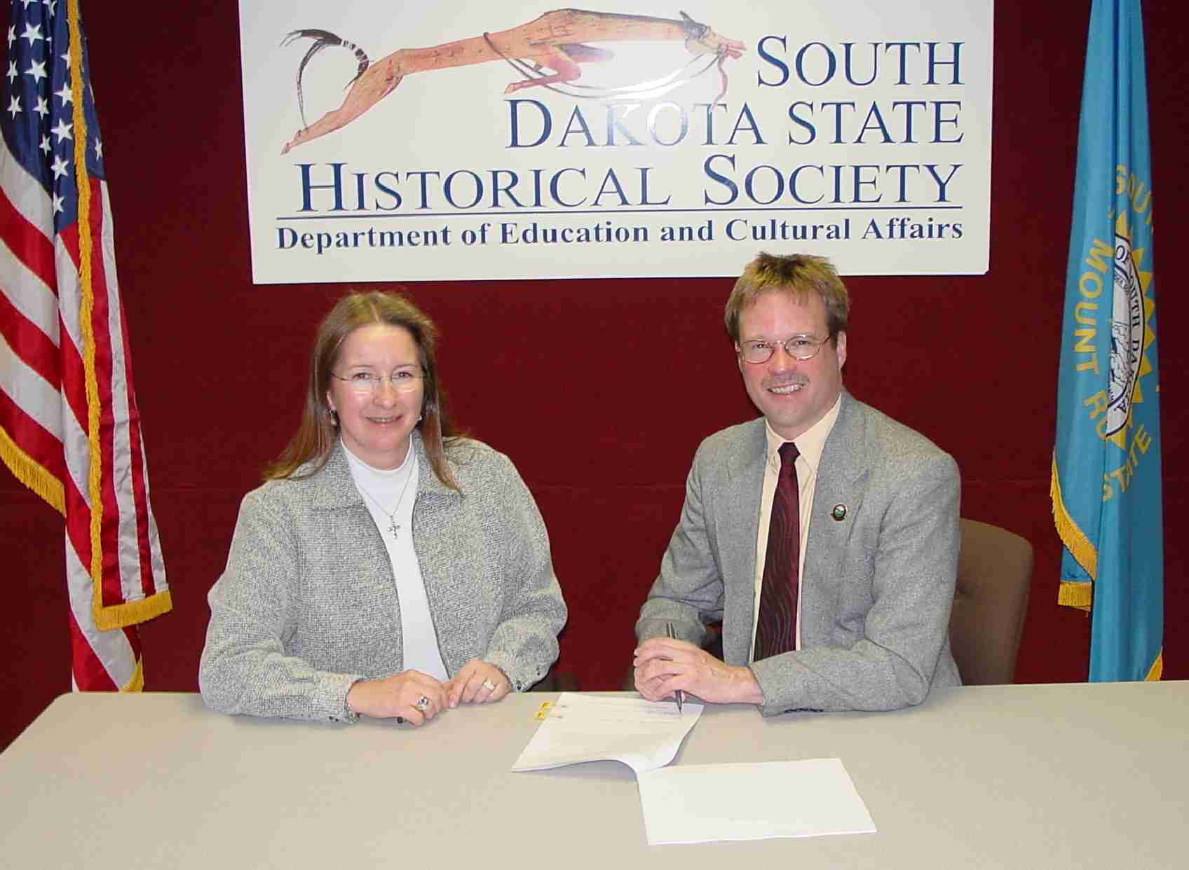 Picture of Janet Oertly, State Conservationist, and Jon Vogt, SD State Historic Preservation Officer
