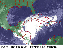 satelite image of Hurricane Mitch