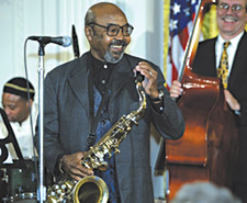 James Moody performing on saxaphone with Billy Taylor trio member