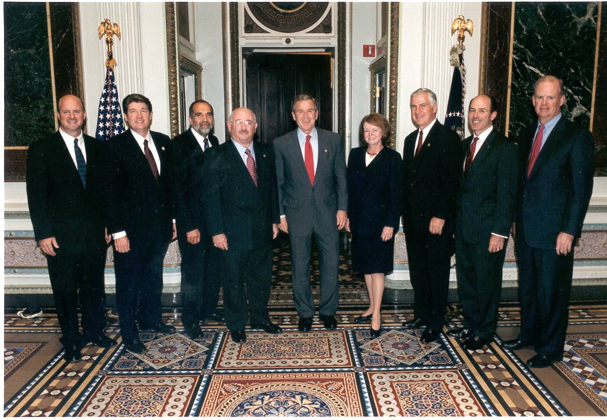 Photo of President Bush and IGs from the Defense and Science Agencies