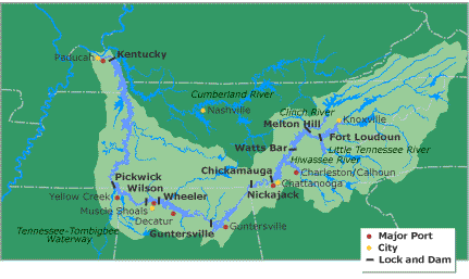 map of TVA watershed