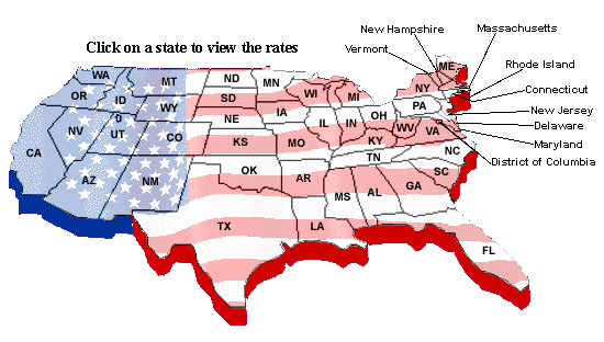 CONUS map of links to state rates