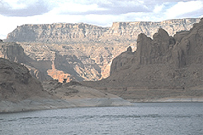 A mountain view from Lake Powell.