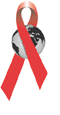 Image of a globe wrapped in a red AIDS ribbon.