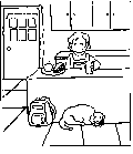 Link to larger image to print and color. Put backpack on the floor, not on the counter.