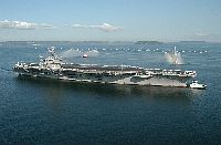 The aircraft carrier USS Abraham Lincoln (CVN 72) returns home from nearly a ten-month deployment in support of Operations Enduring Freedom and Iraqi Freedom