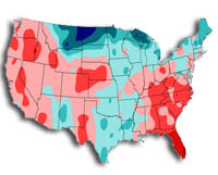 map of us showing sample climate changes