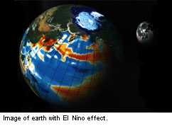 Image of earth with El Nino effect