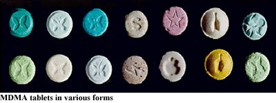 photo of MDMA tablets in various forms