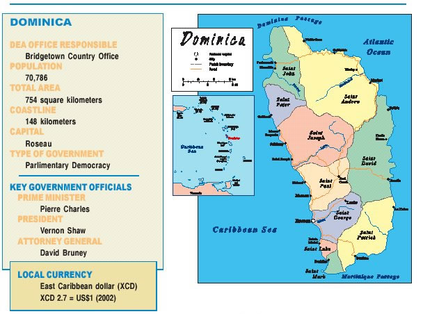 map of Dominica