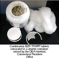 photo- seizure of combination BZP-TFMPP tablets