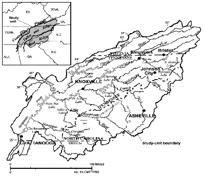 Location of Upper Tennessee River Basin