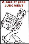 Cartoon of man carrying safety shoes