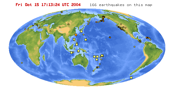 World Recent Earthquake Map