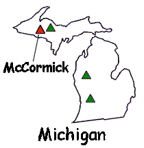 [image:] Map shows location of McCormick Experimental Forest in western Upper Michigan.