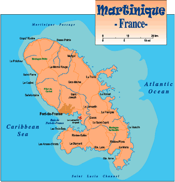 map of Martinique
