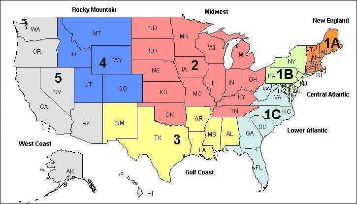 States Region Map.