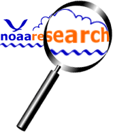 NOAA Research logo under a magnifying glass