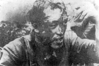 Wounded Japanese soldier