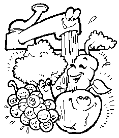 Drawing of washing fruits and vegetables