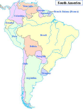 Mapa de Sur America