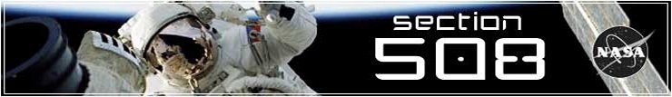 NASA's Section 508 website banner