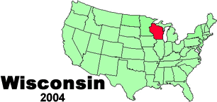 United States map showing the location of Wisconsin
