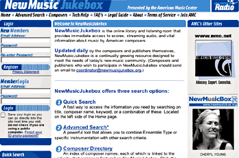 Detail from New Music Jukebox homepage