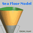 Link to project idea, SEA FLOOR MODEL. Image shows a cone chart.