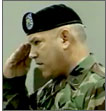 Photo of Army Reserve Soldier saluting.