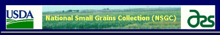 National Small Grains Collection banner bar with USDA and ARS logo
