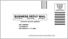 This is a picture of a business reply mail letter.