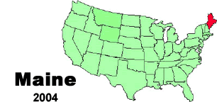 United States map showing the state of Maine