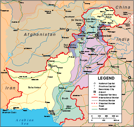 Map of Afghanistan, China, India, and Iran