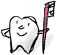 Illustration: Happy tooth holding tooth brush