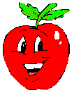 Cartoon image of a happy apple