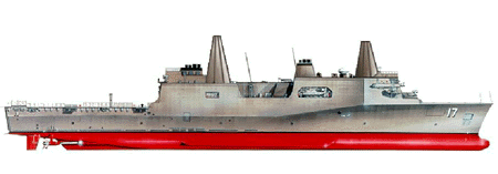 Artist concept drawing of San Antonio Class ship
