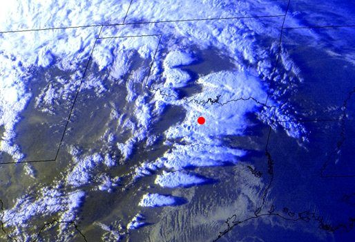 Colorized visible satellite view of Texas on March 28, 2000 at 5:45 p.m.