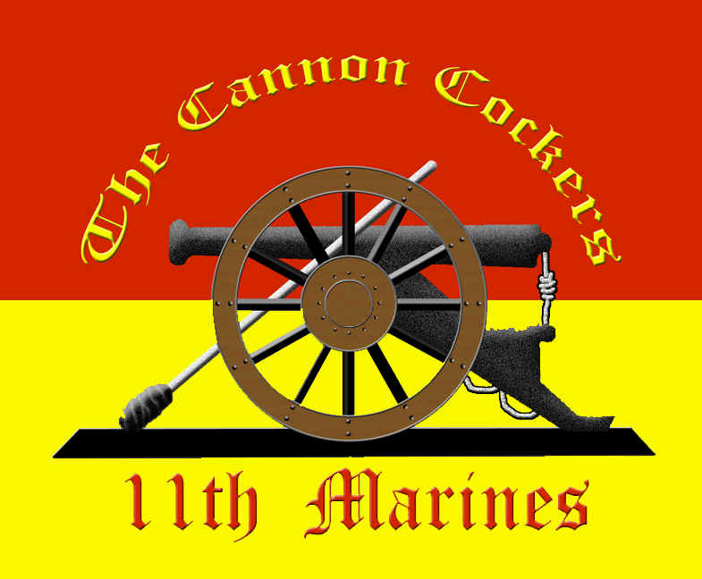 The seal of 11th Marines, The Cannon Cockers. 